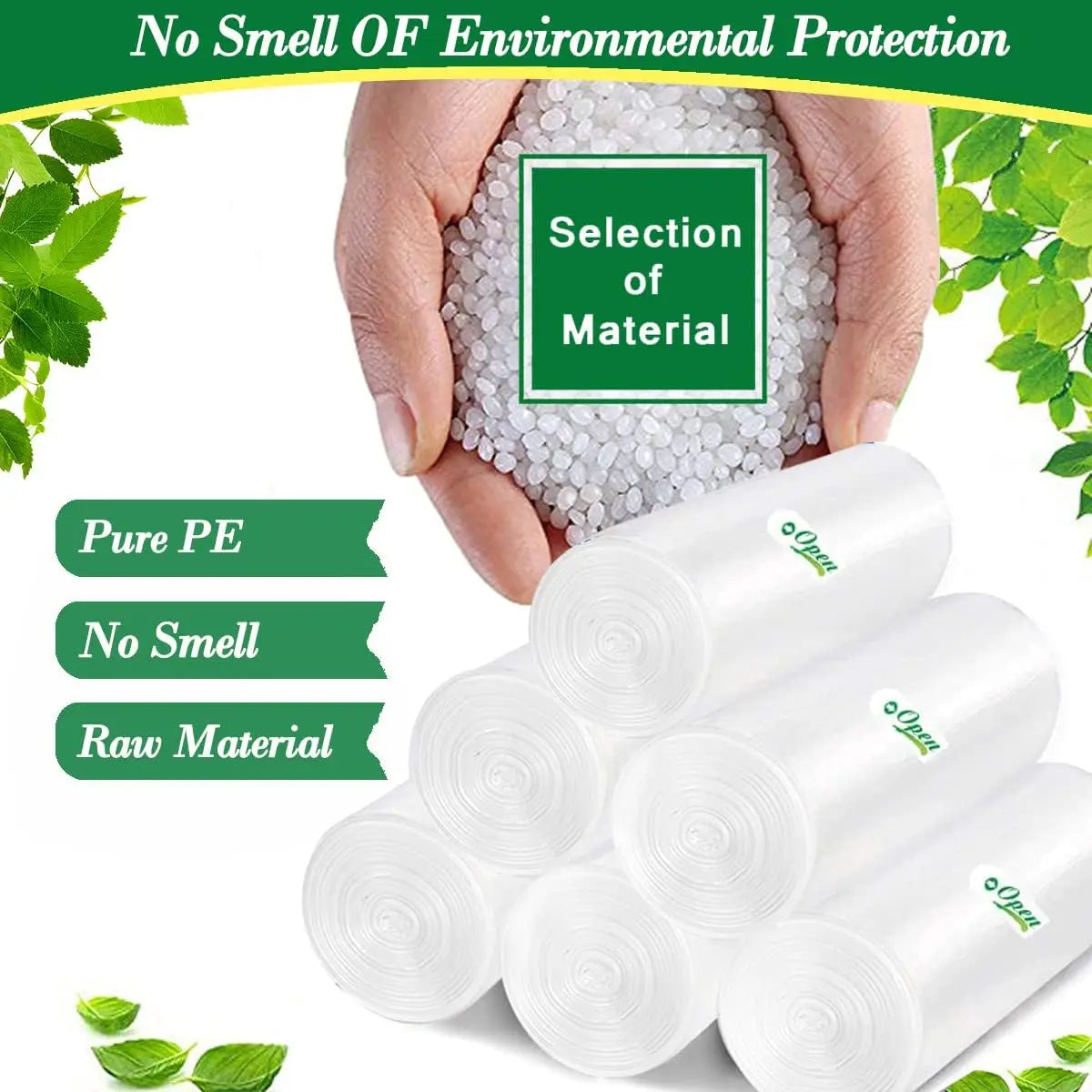 Small Clear Trash Bags Unscented Plastic for Home and Office