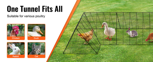 Chicken Tunnels 157.5 x 39.4 x 24.2 in for Yard Portable Chicken, rabbit, bunny, goose, duck, pet,for Outside Corner Frames